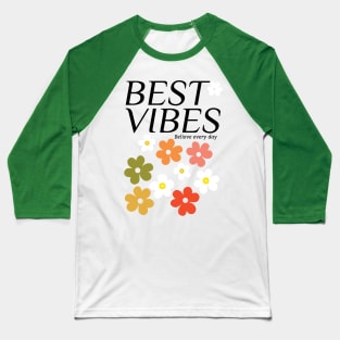 Vintage Flora Nature Best Vibes Baseball T-Shirt